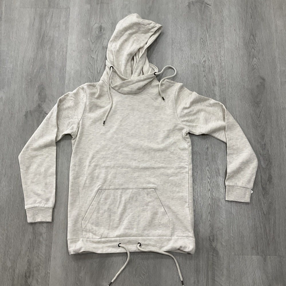 Avery And Co Jumbo Cozy Knit‎ Hoodie and Drawstring Hem Gray Small